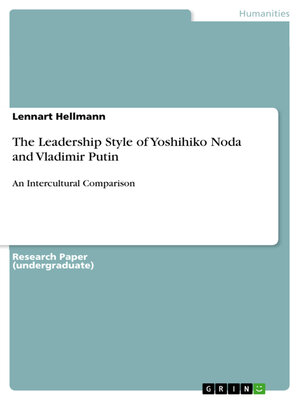 cover image of The Leadership Style of Yoshihiko Noda and Vladimir  Putin